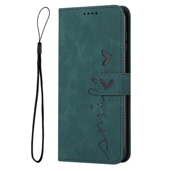 Læder telefoncover med hjerte mønster til Tecno Camon 17 Pro/Camon 17P
