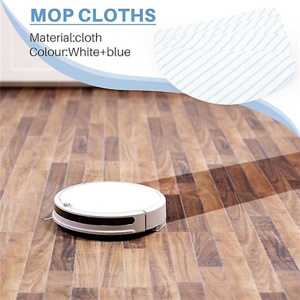 25 st engångs-mikrofibermoppdynor för robotdammsugare OZMO T8 / T8+/ T8 / N8/ N8 Pro/  (ZYH) white  blue