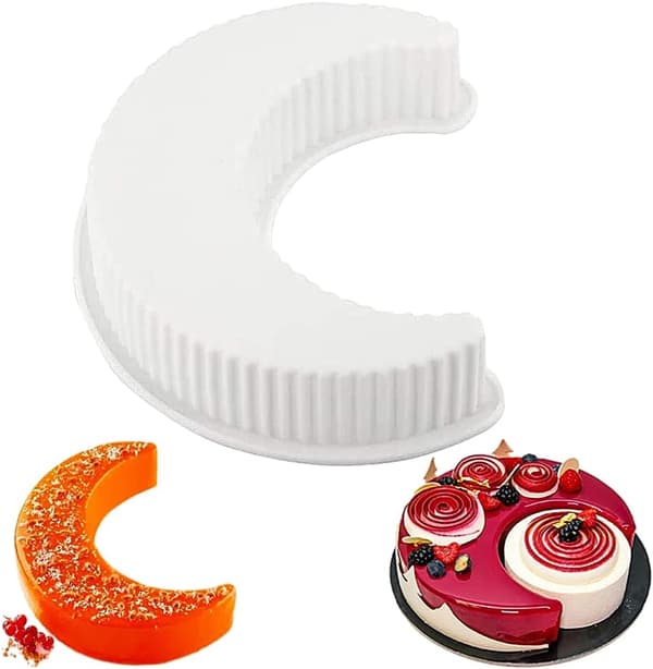 3D Silikon Halvmåneform for Baking Gjenbrukbar Moussekakeform
