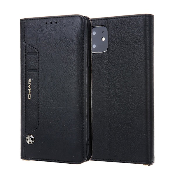 Cmai2 Litchi Grain autoabsorberat cover i läder för Iphone 11 6,1 tum (2019) - (DPD) Black