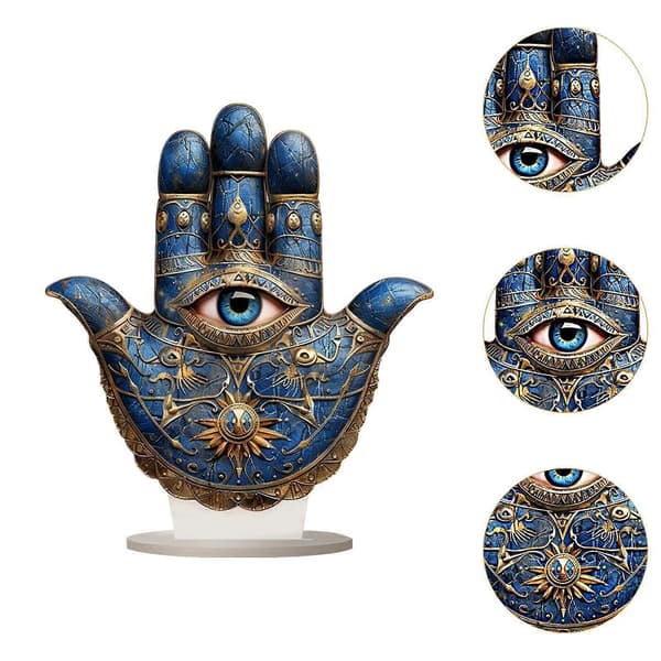 Hamsa Hand Akrylskylt Vardagsrum Skrivbord Gåva 2D Platt Akryl Bordsdekoration