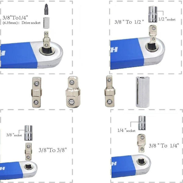 Pro Zero Offset Förlängningsnyckel Ny Slagmultifunktionell Drivadapter 1st  (ZYH)