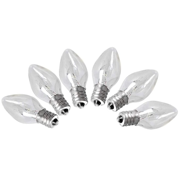 Paket med 6 himalayasaltlampor E12, 15 watt för sovrumsbelysning, dekor 220-240v (ZYH)