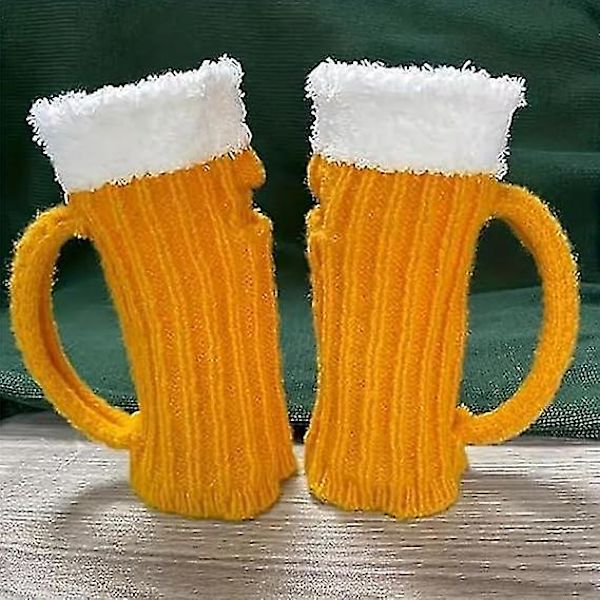 Rolig 3d ölmugg stickad handskepresent Söt handgjord stickad höstvinterhandskar Retro virkade handskar, ölmuggsockor (ZYH) Gloves