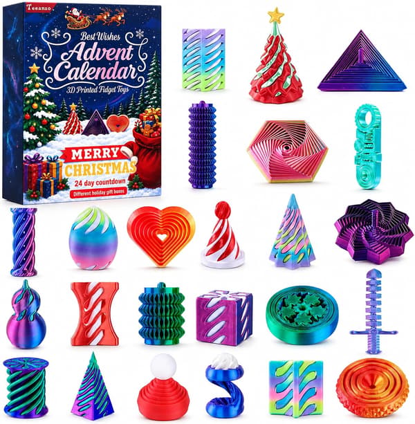 Adventskalender 2026 Jul 24 dagar nedräkning Mini 3D-printad fidgetleksak