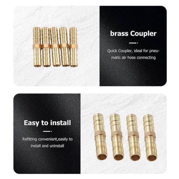 5 st 8 mm Innerdiameter Luft Gas Rak Slang Rör Barb Koppling