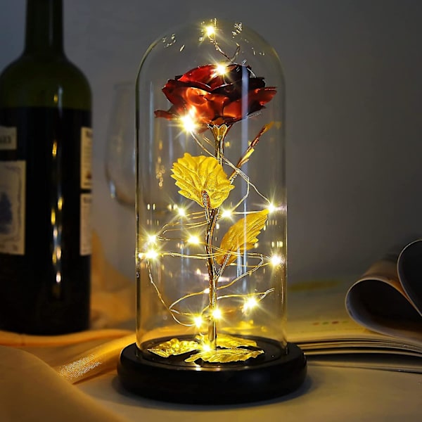 Beauty And the Beast Rose Glass In Forever And Eternal Rose Flower (DPD)