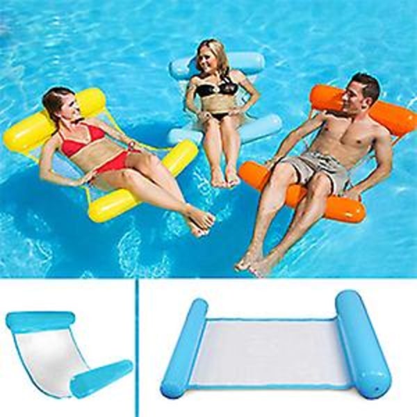 Flytande uppblåsbar vattenhängmatta solstol för hav pool strand - Orange 2-3 dagar Ankomst (ZYH)