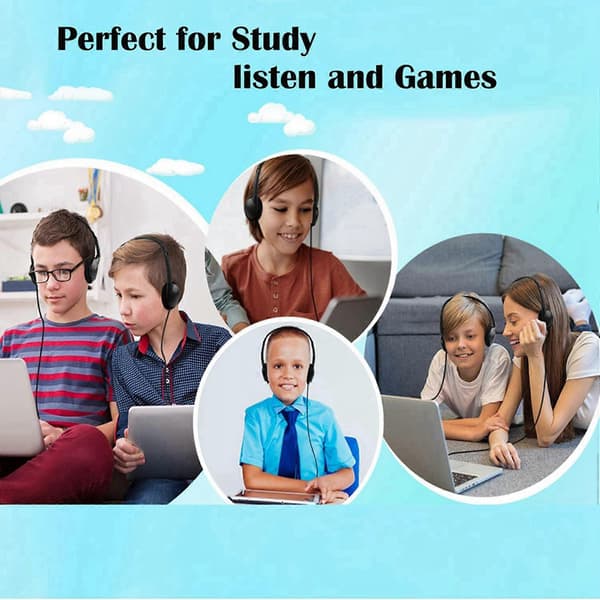 Klasseværelseshovedtelefoner 20-pak til børn i skolen, øretelefoner 3,5 mm lydheadset til studerende og børn
