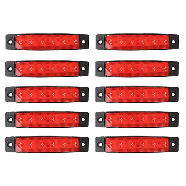 10X 12V LED Röd Positionsljus Markörljus Indikatorlampa Strip Lastbil Släpvagn Lorry  (ZYH) red