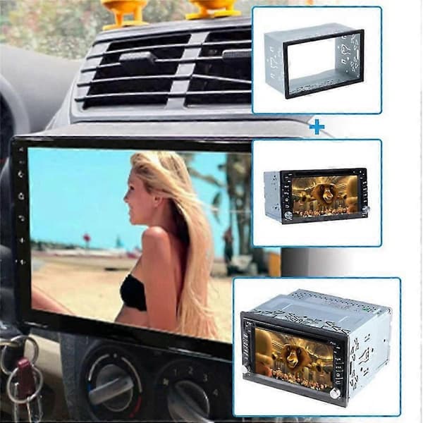 Bilradio Installationsram Universal 2DIN Dubbel DIN Metallram Installationsplats Bil DVD-spelare