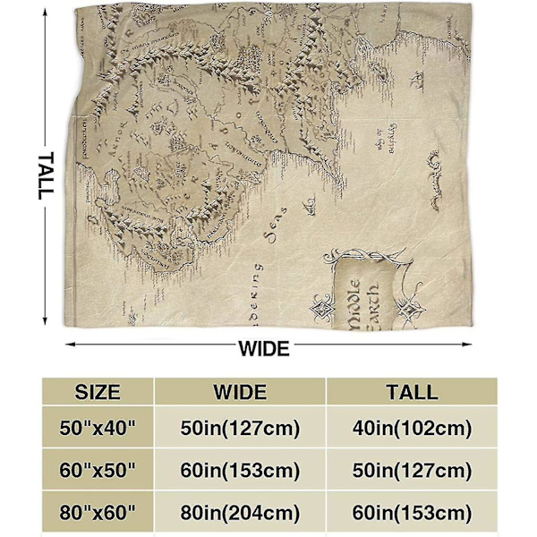 Middle Earth Map Lord Of The Rings Ultra-soft Micro Fleece Blanket Forcouch Fur Plush Throw Blankets  (ZYH)