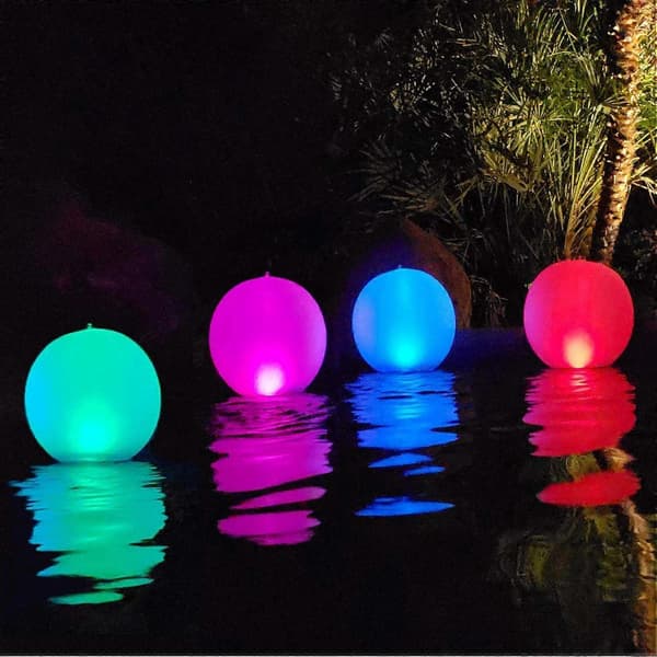 Esuper 40cm Solar Pool Light Ball, Sphere Floating Light, Utomhus Solar Floating Pool Light Ball, För Trädgård (4PCS) [Energiklass A+]