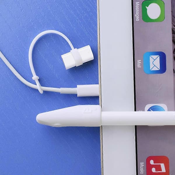 [3-pak] Erstatning for Apple Pencil Cap/for Apple Pencil Cap Holder/Kabeladapter Tether til Pro Pencil Hvid
