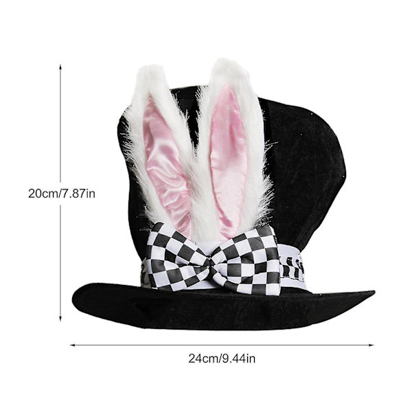 Påskdag Kanin Topphatt Söt Mjuk Hållbar Herr Dam Mars Hare Alice I Underlandet Kanin Bowlerhatt (ZYH)