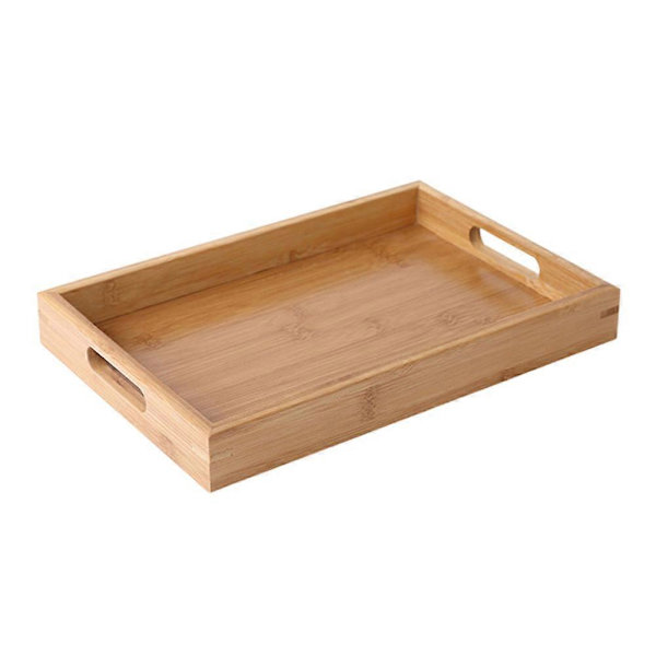 Bambus Serveringsbrett Rektangulær Husholdningsbruk Lys Brun 35x22cm Oppbevaring 1 stk