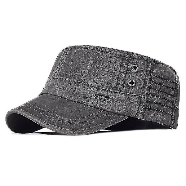 Herr Bomull Armé Cap Kadett Hatt Trucker Pappa Hatt Militär Platt Topp Justerbar Klassisk Baseball Cap  (ZYH) Khaki