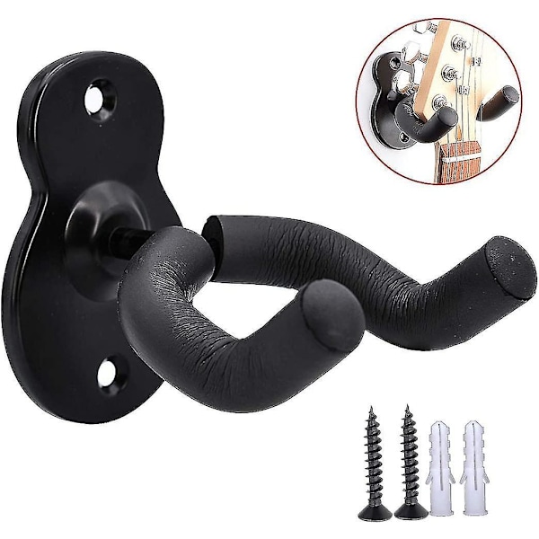 Väggmonterad gitarrhållare 3-pack krok svart metall gitarrhållare för akustisk elbas gitarr ukulele banjo mandolin  (ZYH)