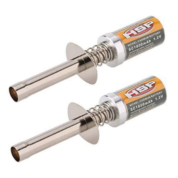2X til 80101 1800MAh 1.2V Gløderørsstarter Egnet til RC Bil 1/8 1/10 80101 Genopladelig Gløderør