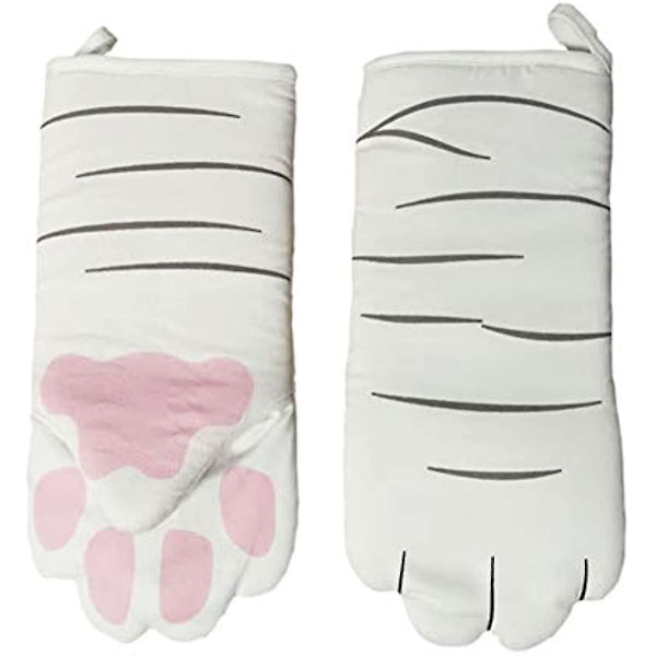 2-pack Cat's Paw Ugnshandskar Cat's Paw Ugn Långa handskar Mikrovågsugn Värmebeständiga halkfria handskar Spjälsäng (ZYH)