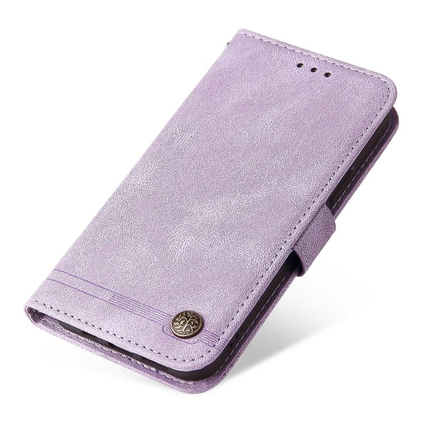 För Samsung Galaxy A15 5G Imprinted Skin-touch Phone Cover PU Läderställ Plånbok Stötsäkert case (DPD) Purple Style C Samsung Galaxy A15 5G