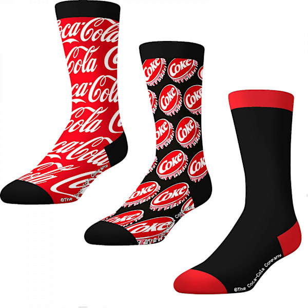 Coca-Cola Logo Aikuisten Crew-sukat 3 kpl