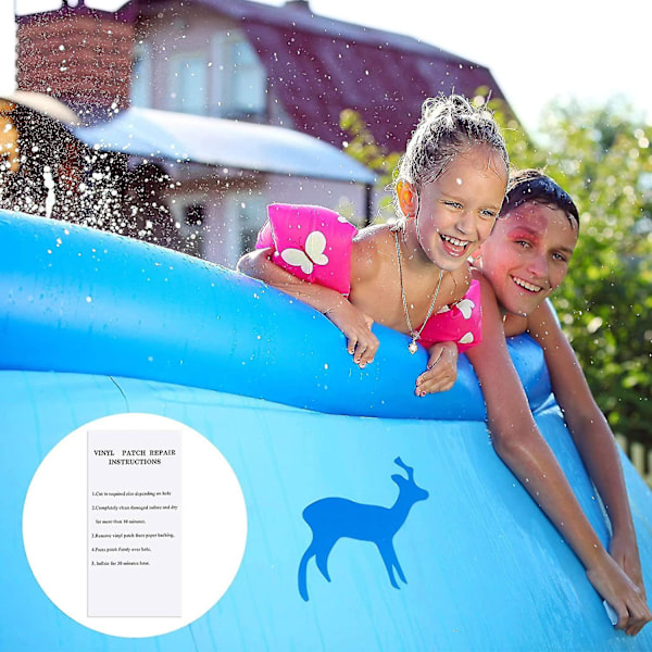Självhäftande PVC-lagningsplåster, båtreparationsgummi vinyl pool liner lagningslapp för kajakflottar, rektangulär (blå, 20 stycken)  (ZYH)