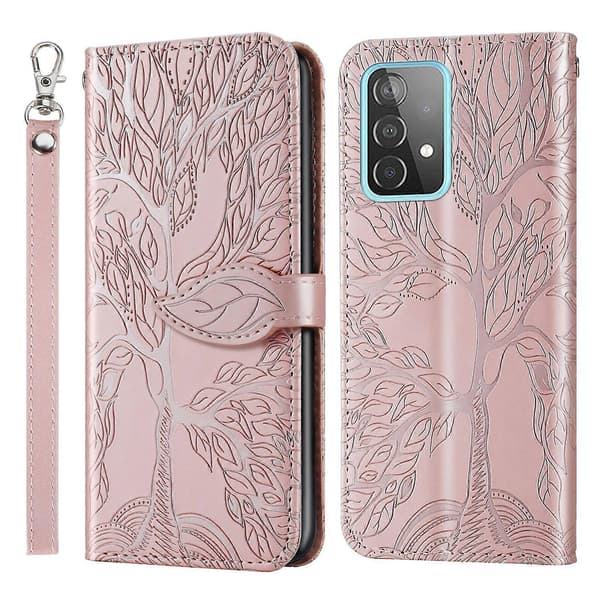 Livets Træ Præget Læder Telefoncover til Samsung Galaxy A53 5G