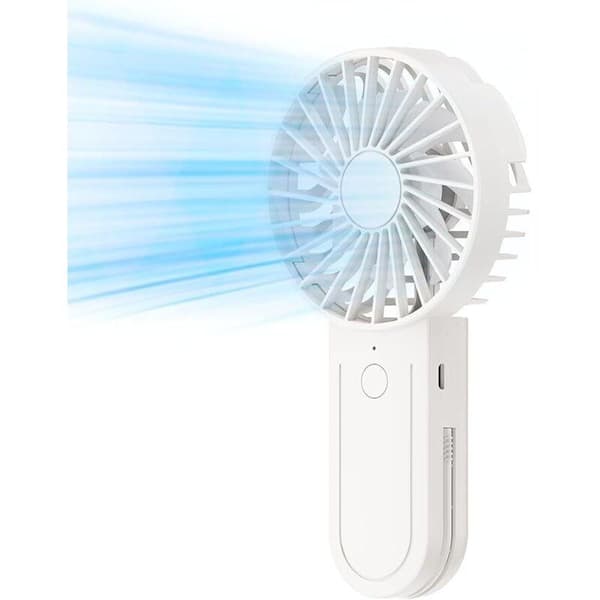Mini bærbar ventilator. Udstyret med en udtrækkelig krog, er den kompakt og bærbar og tilbyder 3 ventilatorhastigheder.