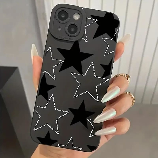 2023 Femuddig stjärnskyddande telefonfodral för Iphone 15 Pro Max 14 13 12 11 Xs Xr X 7 8 Plus Se 2020 13 Mini stöttåligt mjukt skal  (ZYH) 1 For iPhone 7 Or 8
