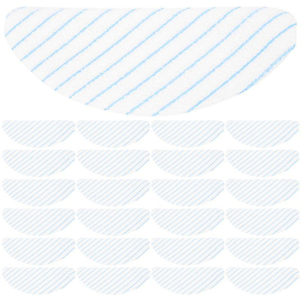 25 st engångs-mikrofibermoppdynor för robotdammsugare OZMO T8 / T8+/ T8 / N8/ N8 Pro/  (ZYH) white  blue