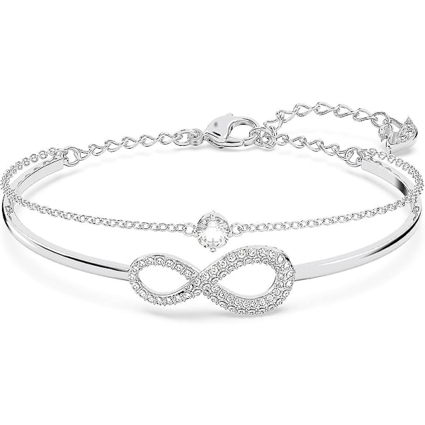 Infinity Twist Smyckeskollektion, Armband & Halsband, Rodium & Roséguldfärgad Finish, Klara Kristaller  (ZYH)