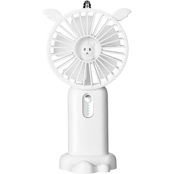 Bærbar ventilator. Rejseventilator. Lille bordventilator. Mini USB batteridrevet ventilator - hvid.