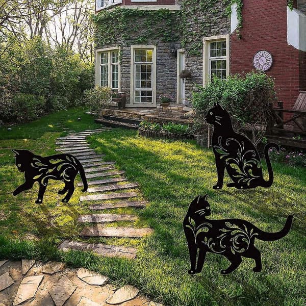 Metall Kattsilhuett Dekor Smidesjärn Hem Sovrum Sovsal Bokhylla