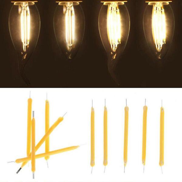 10 st Led Cob Solar Power Filament Super Bright Bulb Light Source Lighting Tool (ZYH) Yellow 10pcs