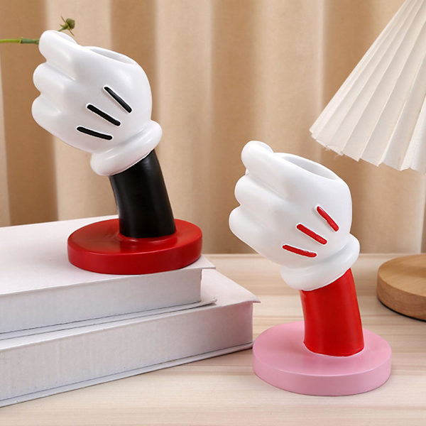 Disney Musse Modern Blomvas Dekor Prydnad Tecknad Harts Hem Blom Konst Dekor, 100% Ny (DPD) Red