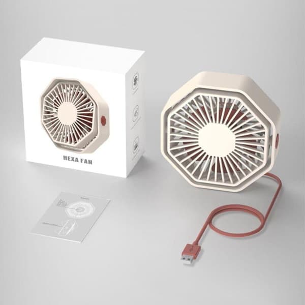 Kraftfuld miniventilator. Bærbar og støjsvag ventilator. Tre ventilatorhastigheder, støjsvag bordventilator - grøn.