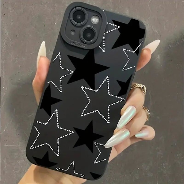2023 Femuddig stjärnskyddande telefonfodral för Iphone 15 Pro Max 14 13 12 11 Xs Xr X 7 8 Plus Se 2020 13 Mini stöttåligt mjukt skal  (ZYH) 1 For iPhone 7 Or 8