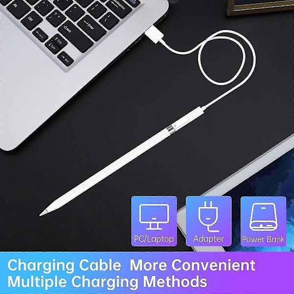 Magnetisk udskiftningshætte og opladeradapter til Apple Pencil 1. generation