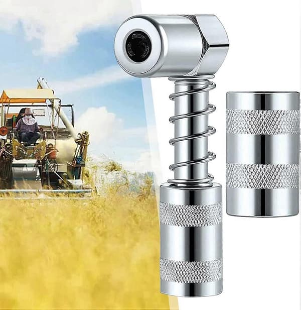 Fedtpistol Dyseadapter - 90 Graders Fedtkoblingsadapter Tilbehør med Muffe Fedtpistolværktøj