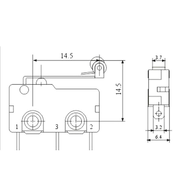 10 st Kw11-3z 5a 250v  Mikrobrytare Mikrobrytare 3 fot Gränsbrytare med hjul  (ZYH) Gray