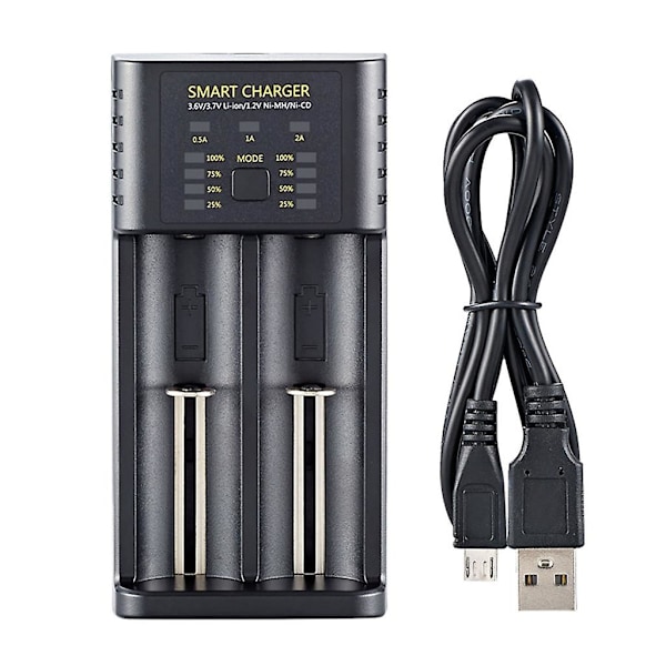 USB 3,6/3,7v laddningsadapter för 10400/14500/14650/16340/18650 Li-ion-batterier (DPD)