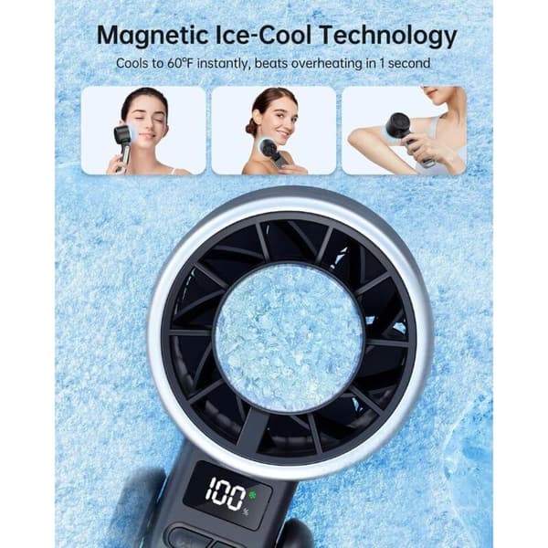 Mini bærbar genopladelig ventilator. Bordventilator. Ideel til daglig pendling og rejser (hvid).