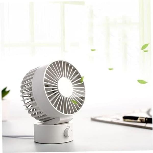 Justerbar vinkel USB-bordventilator, kompakt og støjsvag, bærbar mini-sengeventilator - hvid