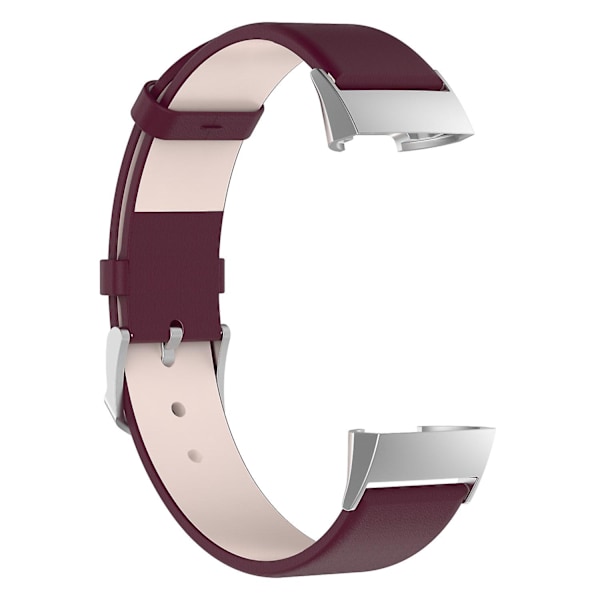 Äkta läderarmband för Fitbit Charge 4/3 med spänne i rostfritt stål (ZYH) Wine red Fitbit Charge 4