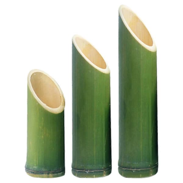 Blomsterarrangemang Vas Bambu Blomkruka Konstnärlig Modern Stil Rustik Planter Grön 3st