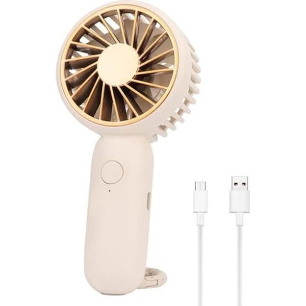 Minipuhallin koukulla. Kannettava USB-taskupuhallin. 3 säädettävää puhallinnopeutta. (Valkoinen)