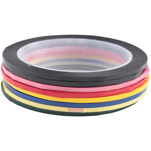 Whiteboard Tape, 8 stk., Assorterede farver, Tynd tape til whiteboard, Whiteboard tilbehør, Er