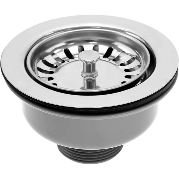 Diskho Samling 114mm Rostfritt Stål Kökshandfat Korg Sil Plug Avloppsrör Lämplig För 83-90mm Diskho Diameter Kökshandfat Tillbehör  (ZYH)