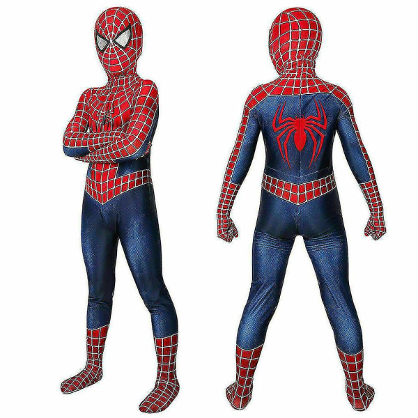 Tobey Maguire Barn Pojkar Spiderman Kostym Cosplay Jumpsuit Zentai Suit 150cm